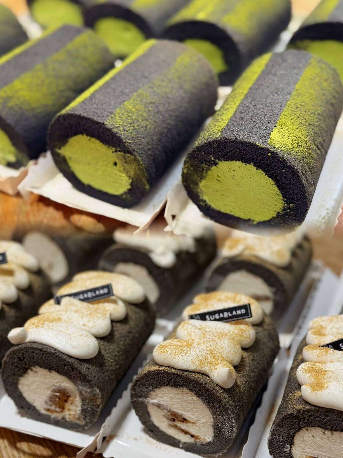 Matcha & Black Sesame Roll Cakes